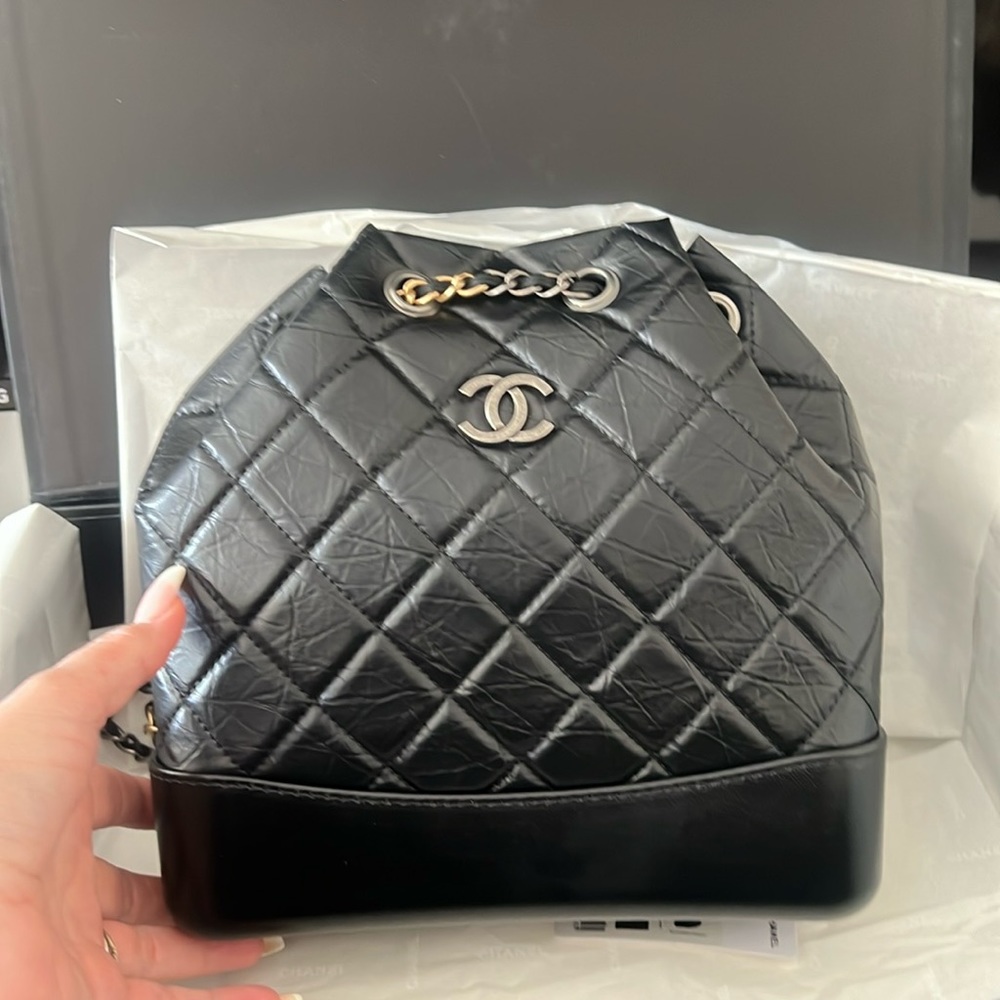 CHANEL backpack two toned straps